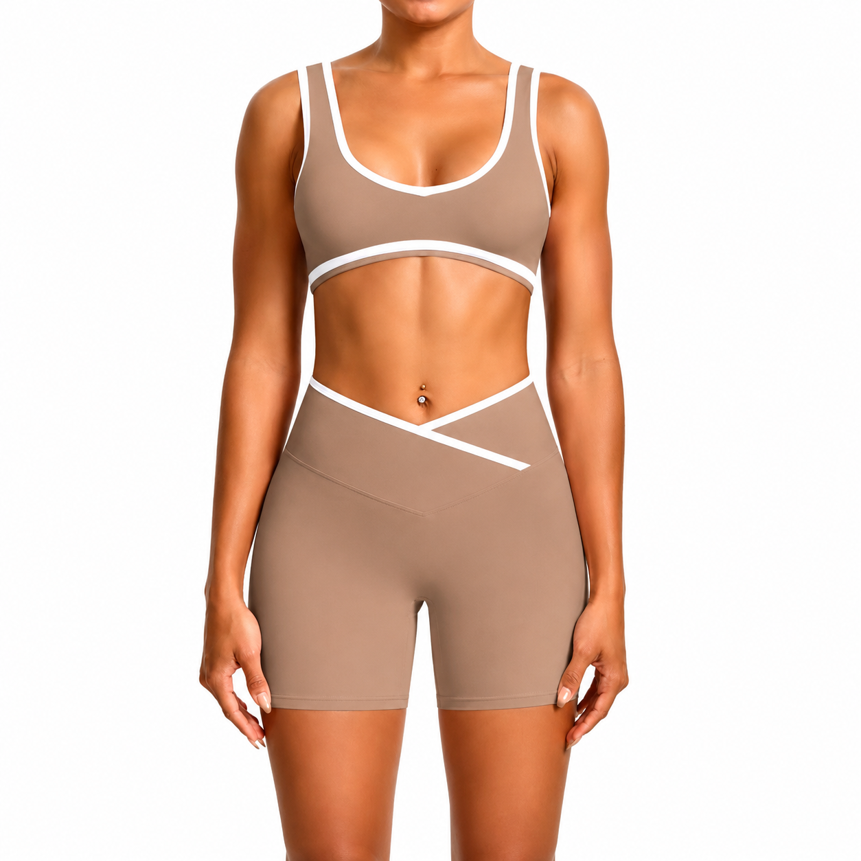 Ensemble Flux™ — Brassière & Short cycliste taille haute