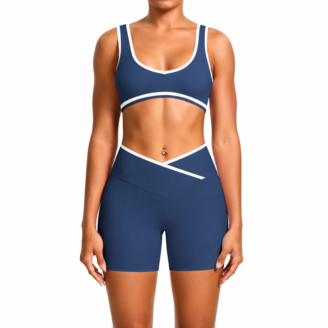 Ensemble Flux™ — Brassière & Short cycliste taille haute