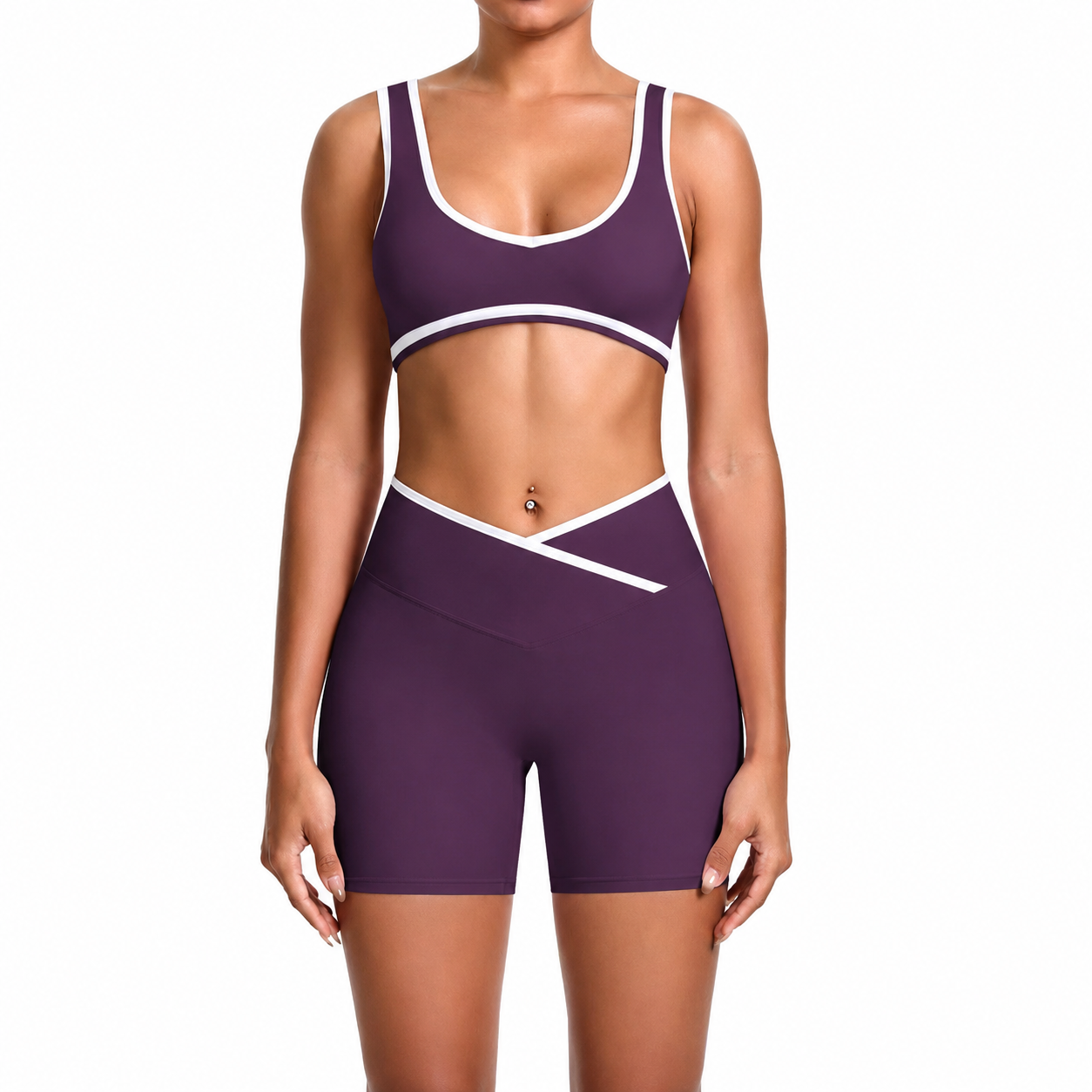 Ensemble Flux™ — Brassière & Short cycliste taille haute