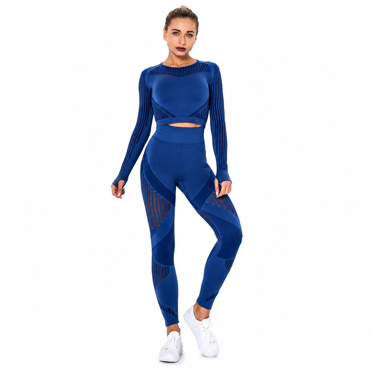 Combinaison Stripe™ — Brassière & Legging rayé seamless